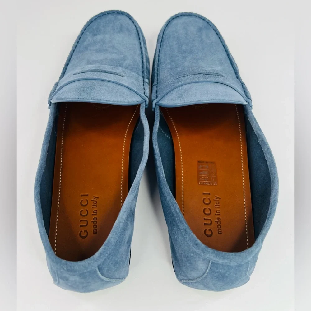 Gucci Moccasin Logo Queens Suede Sylvie Driver Loafers UK 13.5 - US 14 - EU 47.5 - Picture 9 of 12